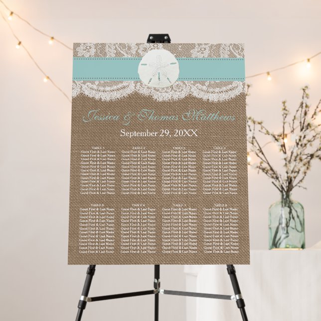 The Coral Sand Dollar Beach Wedding Collection Foa Foam Board (In Situ (Stand))