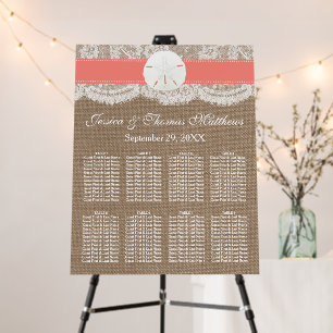 The Coral Sand Dollar Beach Wedding Collection Foam Board