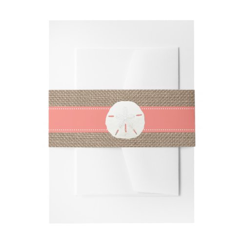 The Coral Sand Dollar Beach Wedding Collection Invitation Belly Band