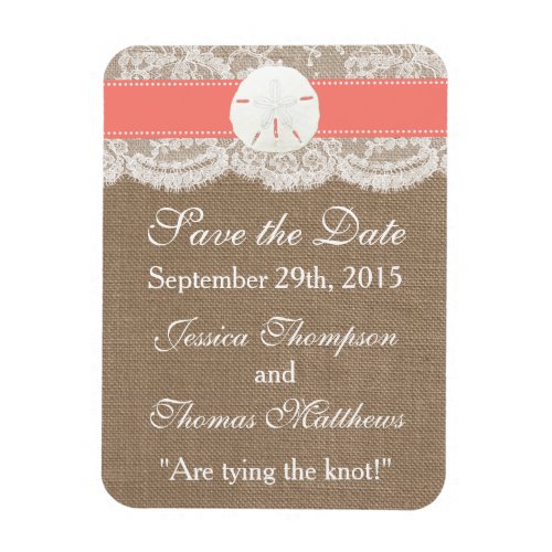 The Coral Sand Dollar Beach Wedding Collection Magnet