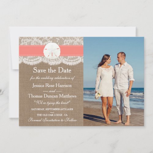 The Coral Sand Dollar Beach Wedding Collection Save The Date