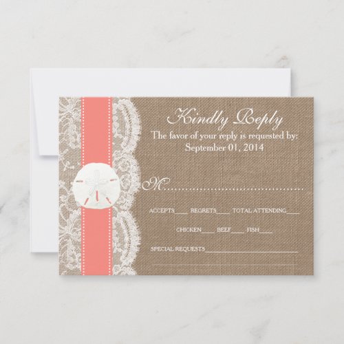 The Coral Sand Dollar Wedding Collection RSVP