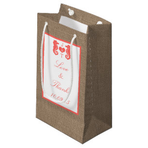 The Coral Seahorse Burlap Beach Wedding Collection Small Gift Bag