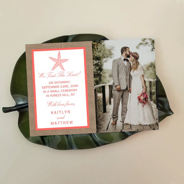 The Coral Starfish Burlap Beach Wedding Collection Announcement (Creator Uploaded)
