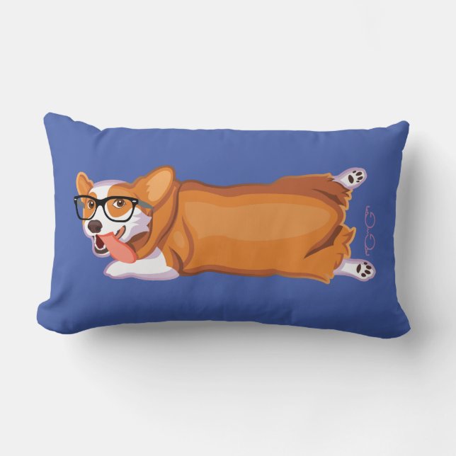 The Corgi Sploot Lumbar Pillow (Front)