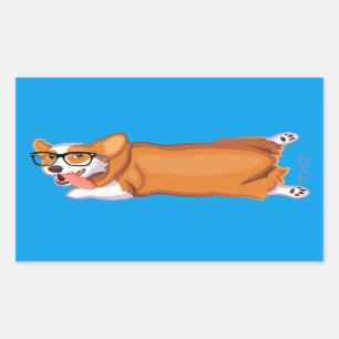 The Corgi Sploot Rectangular Sticker