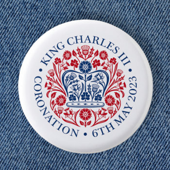 The Coronation Emblem Of King Charles 2023 Button by Ricaso_Designs at Zazzle