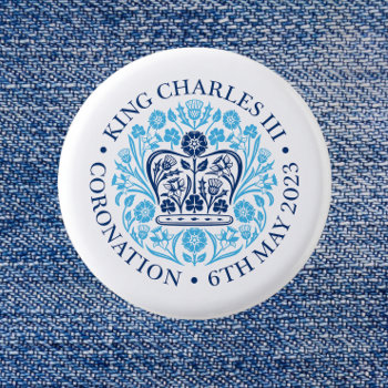 The Coronation Emblem Of King Charles 2023 Button by Ricaso_Designs at Zazzle
