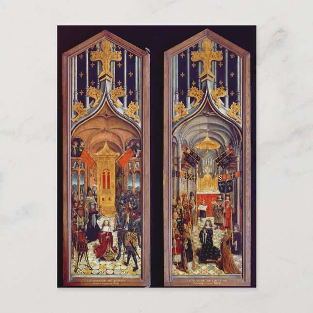 The Coronation of David and Louis XII  1501 Postcard (Front)