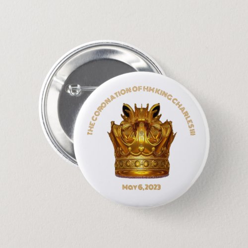 The Coronation of HM King Charles III Crown Button