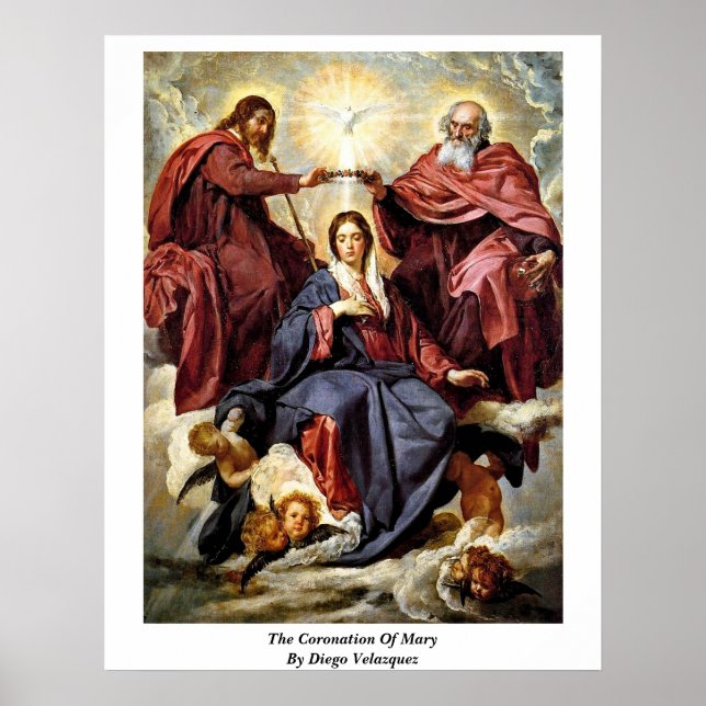 The Coronation Of Mary By Diego Velazquez Poster (Front)
