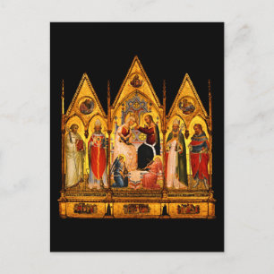 The Coronation of the Virgin and Saints Medieval Postcard