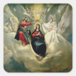 The Coronation of the Virgin, c.1591-92 Square Sticker