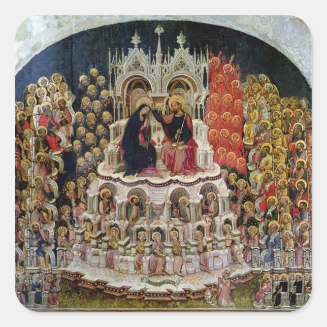 The Coronation of the Virgin in Paradise, 1438 Square Sticker (Front)