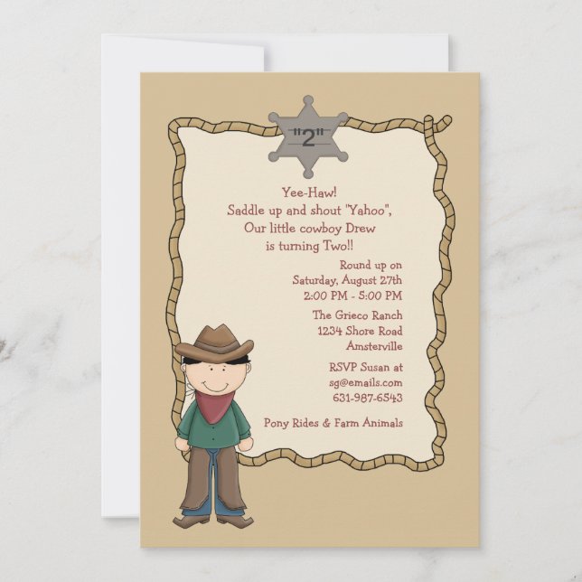 The Corral Birthday Party Invitation (Front)