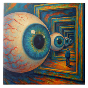 “The Corridor of Seeing” - A Surreal Portrait Ceramic Tile