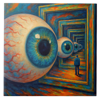 “The Corridor of Seeing” - A Surreal Portrait Ceramic Tile