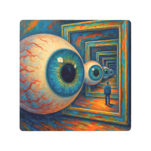 “The Corridor of Seeing” - A Surreal Portrait Metal Print