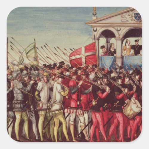 The Cortege of Drummers and Soldiers Square Sticker