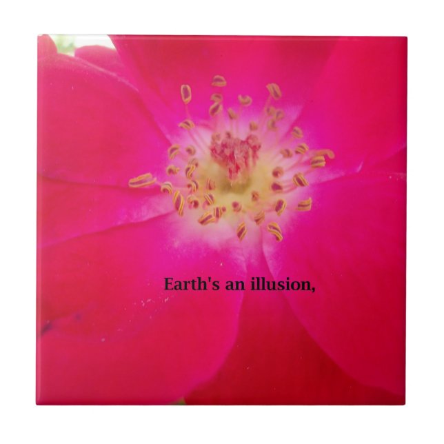 The Cosmic Rose: Nature's Deception Design Ceramic Tile (Front)