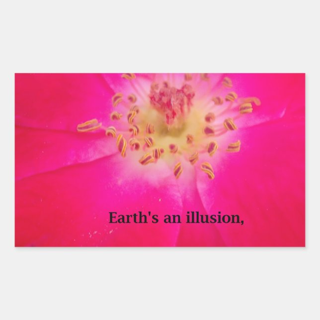 The Cosmic Rose: Nature's Deception Design Rectangular Sticker (Front)