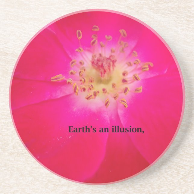 The Cosmic Rose: Nature's Deception Design Sandstone Coaster (Front)