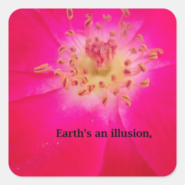 The Cosmic Rose: Nature's Deception Design Square Sticker (Front)