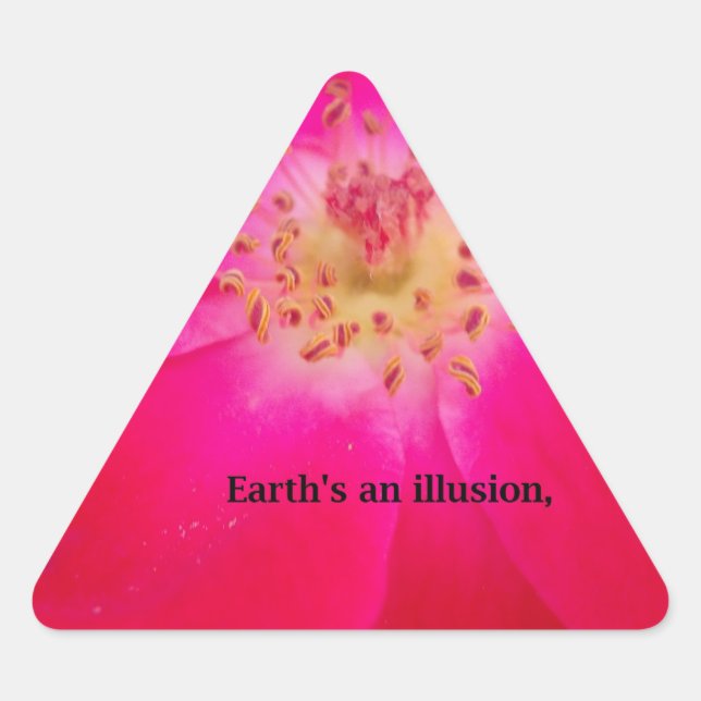 The Cosmic Rose: Nature's Deception Design Triangle Sticker (Front)