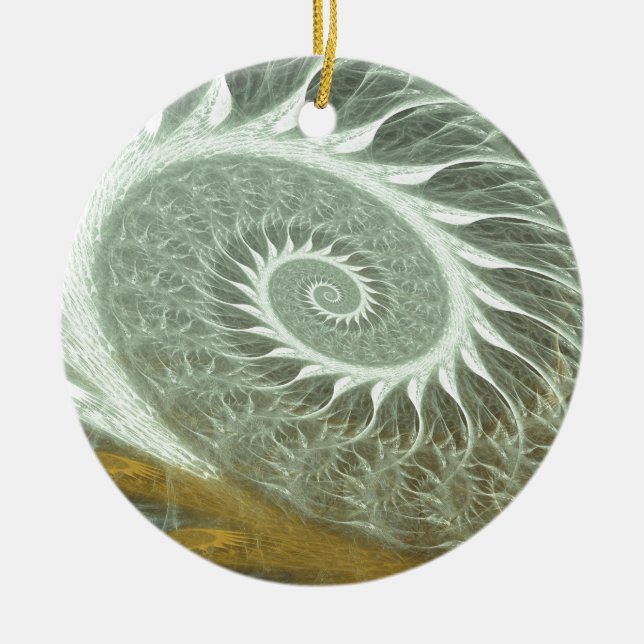 The Cosmic Spiral - Sacred Geometry Golden Spiral Ceramic Ornament (Front)