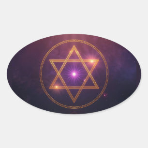 The Cosmic Star of Enlightened Balance Oval Sticker