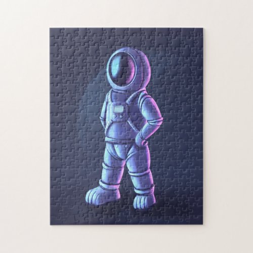 The cosmonaut in a dark space jigsaw puzzle