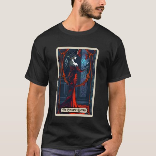 The Costume Catfish Funny Halloween Tarot Card Tee