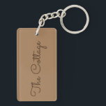 The Cottage Vacation Rental Acrylic Keychain<br><div class="desc">Easily personalize the text with your information. Font type,  size,  and color can all be changed to fit your needs. The background color can also be customized to match your decor.</div>