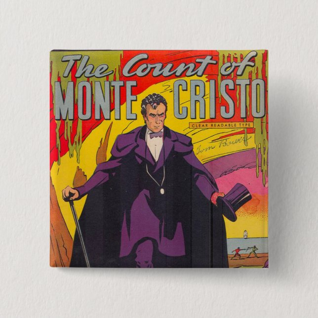 The Count of Monty Cristo Comic Pinback Button (Front)