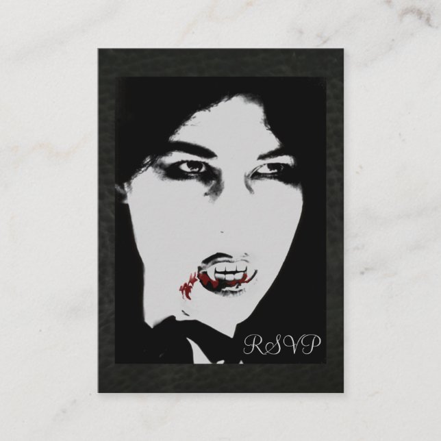 The Count Vampire Black RSVP Business Cards (Front)