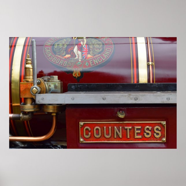 The Countess, vintage British Steam Engine Poster (Front)