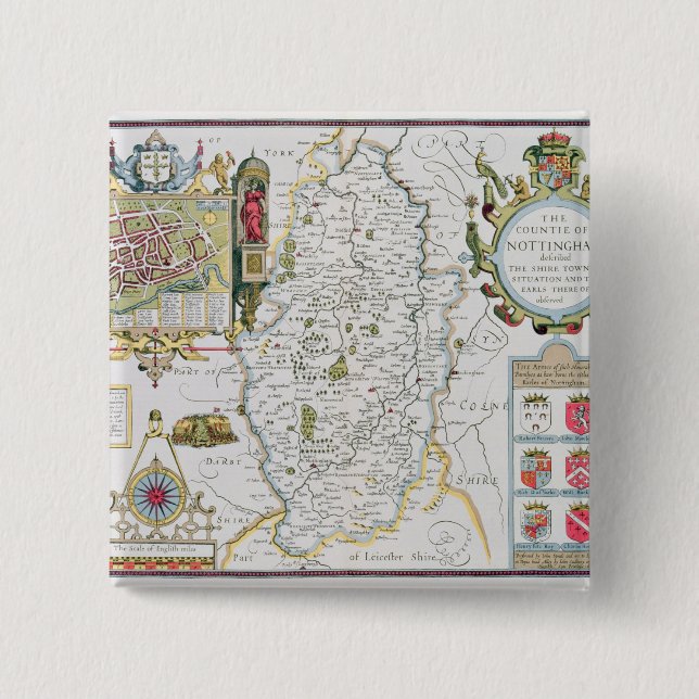 The Countie of Nottingham, engraved by Jodocus Button (Front)