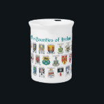 The Counties of Ireland Pitcher<br><div class="desc">The coats of arms for all 32 counties of Ireland wraps around this water pitcher.</div>