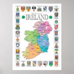 The Counties Of Ireland Poster at Zazzle