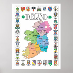The Counties of Ireland Poster