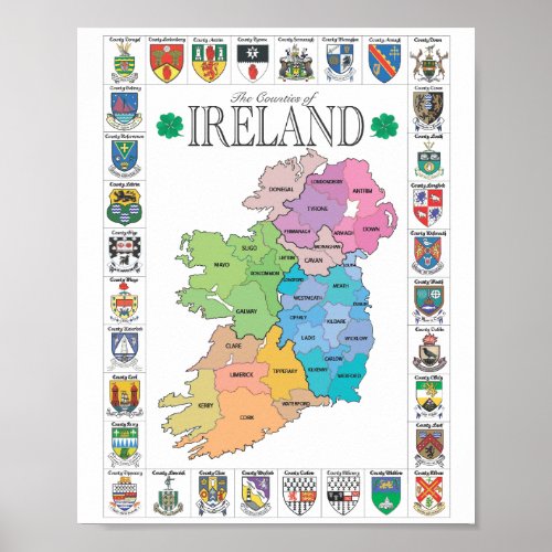 The Counties of Ireland Poster