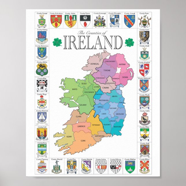 The Counties of Ireland Poster (Front)