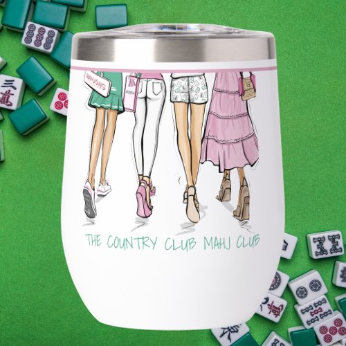 The Country Club Mahj Club Personalized Mahjong Thermal Wine Tumbler