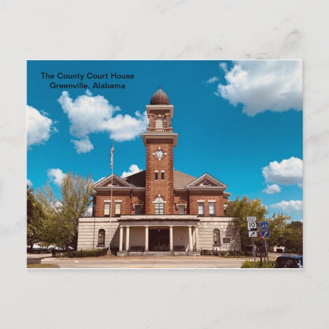 The County Courthouse, Greenville, Alabama  Postcard (Front)