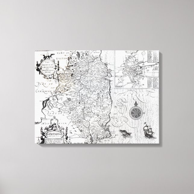 The County of Leinster with the City of Dublin Canvas Print (Front)