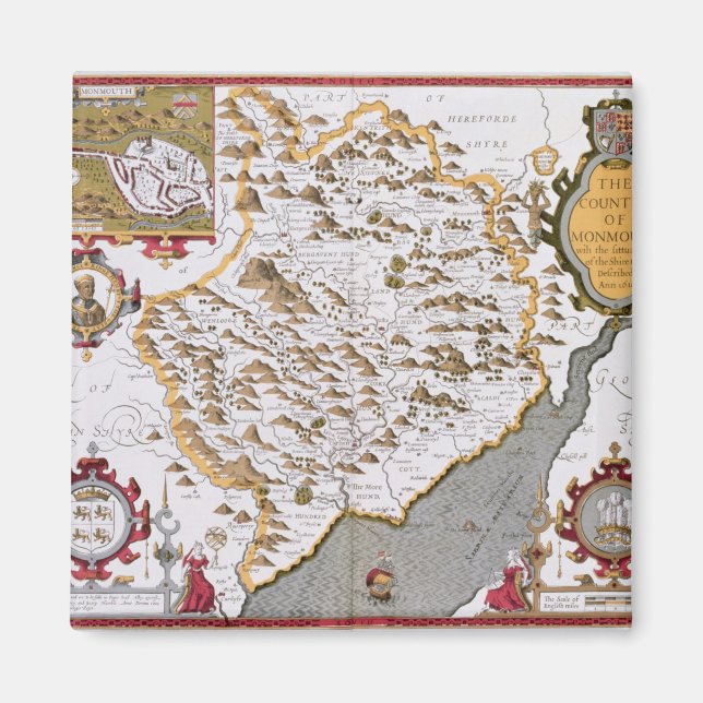 The Countye of Monmouth, engraved by Jodocus Magnet (Front)