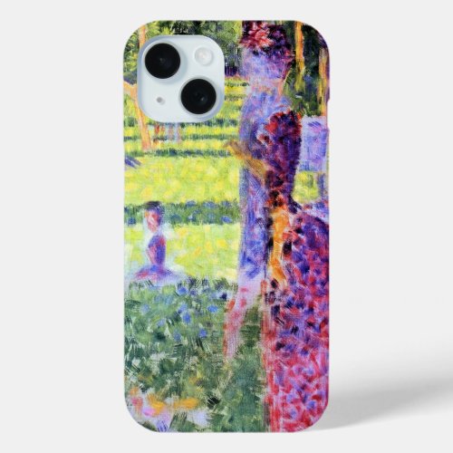 The Couple by Georges Seurat Vintage Pointillism iPhone 15 Case