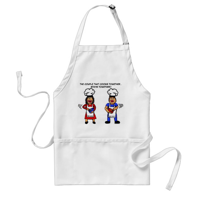 The Couple That Cooks Together Adult Apron (Front)