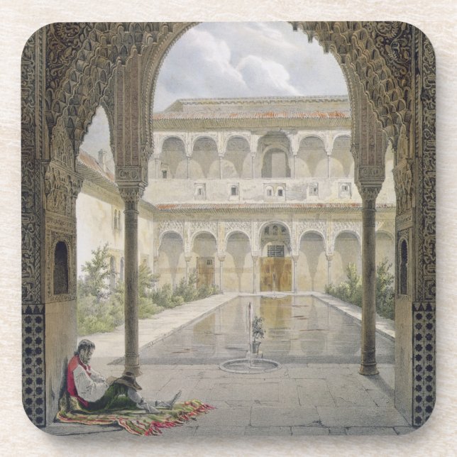 The Court of the Alberca in the Alhambra, Granada, Beverage Coaster (Front)