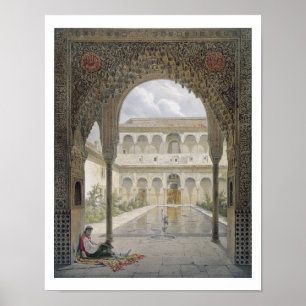 The Court of the Alberca in the Alhambra, Granada, Poster